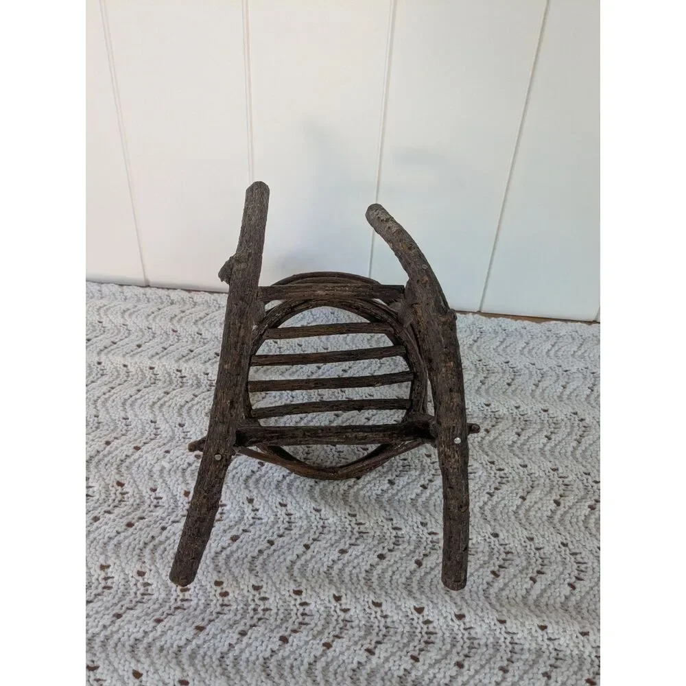 Miniature Doll Sized Twig Rocking Chair - Heart - 9.75